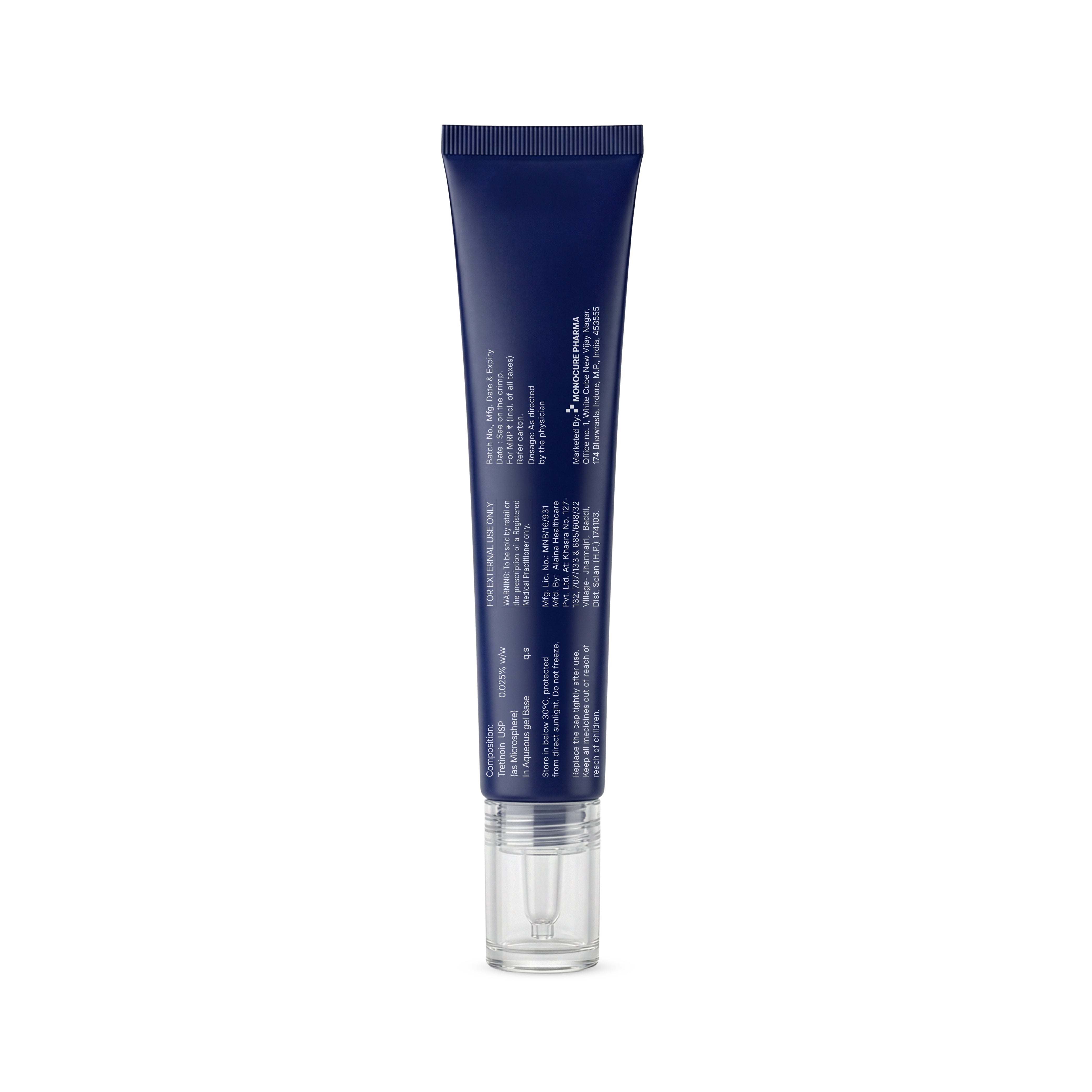 ACNETECH gel tube — back, composition and warnings